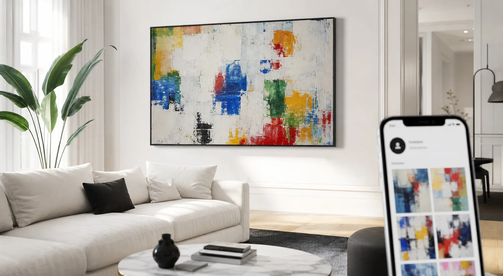 Living premium cu tablou abstract original